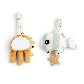 Bilde av Done By Deer Aktivitetsleksak 2-p Sea Friends (Blue/Mustard)