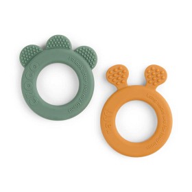Bilde av Done By Deer Bitring 2-p Deer Friends (Mustard/Green)