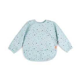 Bilde av Done By Deer Haklapp med ärm Happy Dots (Blue)