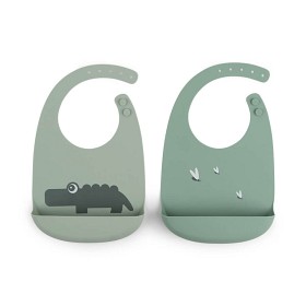 Bilde av Done By Deer Haklapp Silikon 2-p Croco (Green)