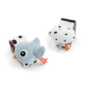 Bilde av Done By Deer Håndleddsrangle 2-pack Happy Clouds (Blue)