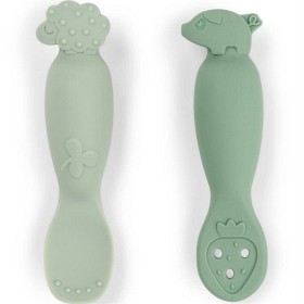 Bilde av Done By Deer Learning spoon set Tiny farm Green