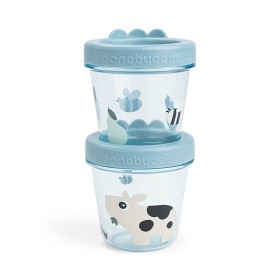 Bilde av Done By Deer Snack Box 2-pack Tiny Farm (Blue)