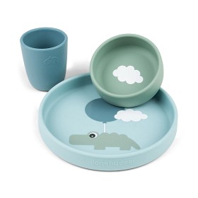 Bilde av Done By Deer Matservis Silikon Happy Clouds (Blue)