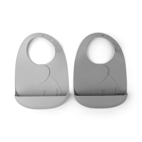 Bilde av Done By Deer Peekaboo Haklapp 2-p Elphee (Grey)