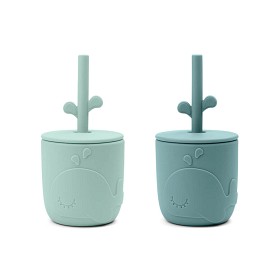 Bilde av Done By Deer Peekaboo Sugrörsmugg 2-p Wally (Blue)