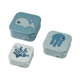 Bilde av Done By Deer Snack Box 3-p Sea Friends (Blå)