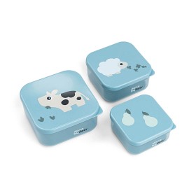 Bilde av Done By Deer Snack Box  3-pack Tiny Farm (Blue)