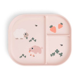 Bilde av Done By Deer Tallerken med rom Tiny Farm (Powder)
