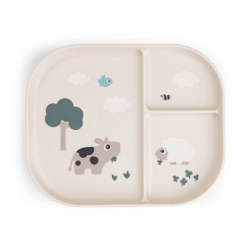 Bilde av Done By Deer Tallerken med romk Tiny Farm (Sand)