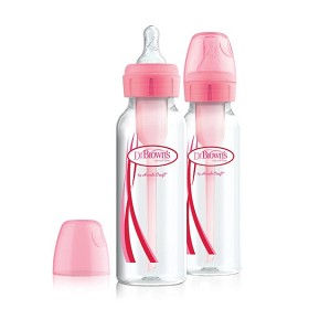 Bilde av Dr Brown Narrow Neck Options Nappflaska 250 ml 2-pakning (Rosa)
