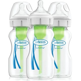 Bilde av Dr Brown Wide-Neck Options + Tåteflasker 270 ml,3 stk