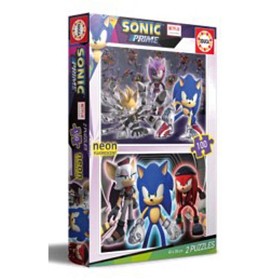 Bilde av Educa Sonic Prime Neon puslespill (2x100-bitar)