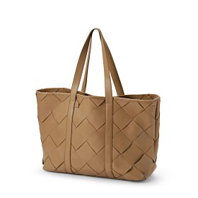 Bilde av Elodie Stelleveske Tote Flettet Skinn (Caramel Brown)