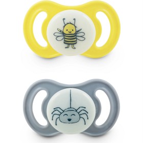 Bilde av Esska Happy Mini Glow Smokk Silikon 2-pack 0-6 mån (Bi/Spindel)