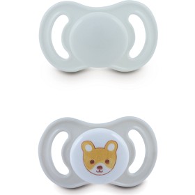 Bilde av Esska Happy Mini Smokk Silikon 2-pack 0-6 mån (Teddy/Grå)
