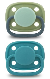 Bilde av Esska Knoppa Smokk Silikon 2-pack 4-36 mån (Grön/Blå)