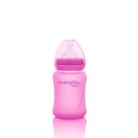 Bilde av Everyday Baby Glassflaske med Varmeindikator 150 ml (Rosa)