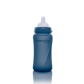 Bilde av Everyday Baby Nappflaska Glas Värmeindikator 240 ml (Blå)