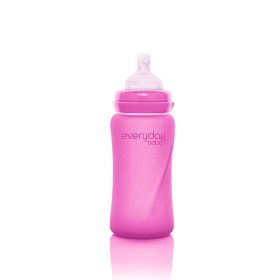 Bilde av Everyday Baby Nappflaska Glas Värmeindikator 240 ml (Rosa)