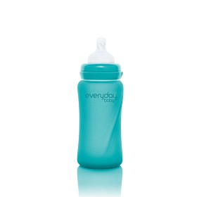 Bilde av Everyday Baby Nappflaska Glas Värmeindikator 240 ml (Turkos)