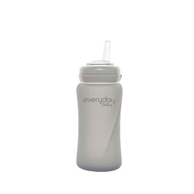 Bilde av Everyday Baby Sugrörsflaska Glas 240 ml (Grå)