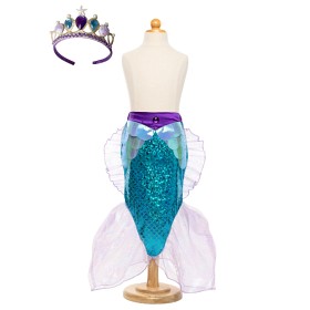 Bilde av Great Pretenders Sett med havfrueskjørt og tiara (4-6 år)