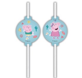 Bilde av Greta Gris papirsugerrør (4-pack)