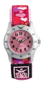 Bilde av GUL Micro Barnklocka Velcro (Rosa Hjärtan)