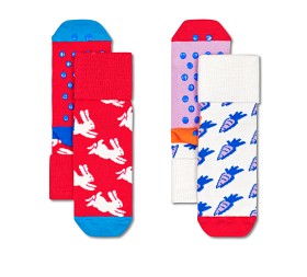 Bilde av Happy Socks 2-pack Bunny & Carrot Anti Slip Sokker