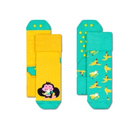 Bilde av Happy Socks 2-pack Monkey & Banana Anti Slip Sokker