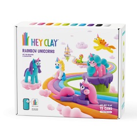 Bilde av Hey Clay Modellleire Rainbow Unicorns 15 burkar