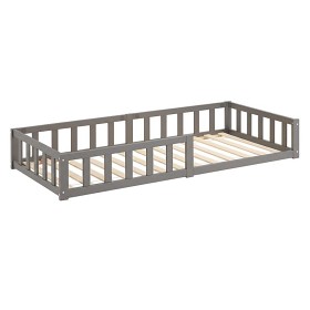 Bilde av Homestyle Golvsäng 90x200 cm med skyddskanter (Grå)
