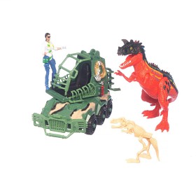 Bilde av Jegerbil med figur og dinosaurer