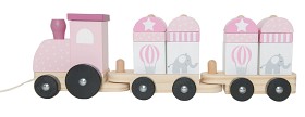 Bilde av JaBaDaBaDo Dragtåg med klossar (rosa)