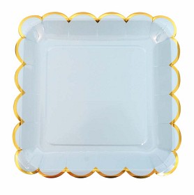 Bilde av JaBaDaBaDo Papptallrik (blå/guld)
