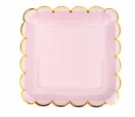 Bilde av JaBaDaBaDo Papptallrik (rosa/guld)
