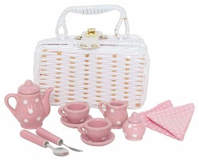 Bilde av JaBaDaBaDo Teservis med korg (Rosa)