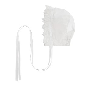 Bilde av Jocko Dåpshette Bomull Ned Spetskant (Offwhite)