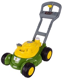 Bilde av John Deere gressklipper med såpebobler