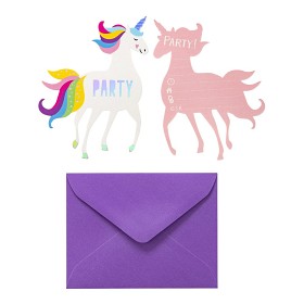 Bilde av Joker Inbjudningskort Unicorn 8 st