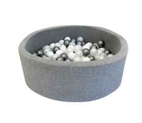 Bilde av KiDKii Ballbasseng 90x30 cm med 150 Baller (Light Grey)