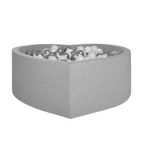 Bilde av KiDKii Hjerteformet Ballbasseng 115x40 cm med 200 bollar (Lysgrå)