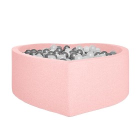 Bilde av KiDKii Hjerteformet Ballbasseng 115x40 cm med 200 baller (Lyserosa)