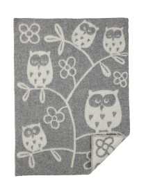 Bilde av Klippan Yllefabrik Ullpledd Tree Owl (Ljusgrå)