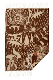 Bilde av Klippan Yllefabrik Ullpledd Blomranke Baby (Brun/Beige)