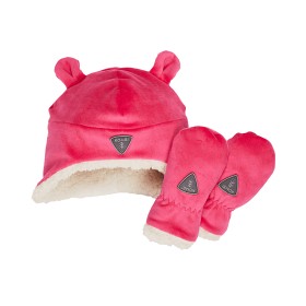 Bilde av KOMBI Sherpa babysett lue og votter (Rosa)