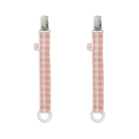 Bilde av Konges Sløjd Smokkeholder 2-pakning (Powder Pink Check)