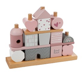 Bilde av Label Label Stapelklossar Hus (Rosa)