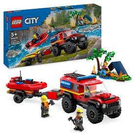 Bilde av LEGO City Fire 60412 4x4 Brannbil med redningsbåt